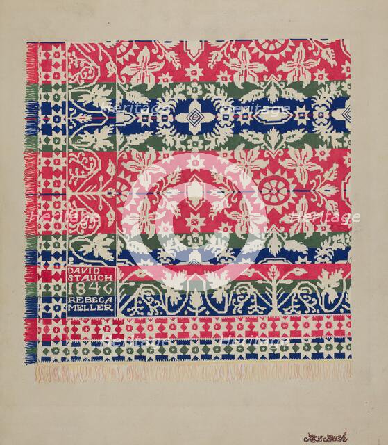Coverlet, c. 1937. Creator: Rex F Bush.