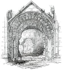 Glastonbury Abbey - North Door of St. Joseph's Chapel, 1850. Creator: Unknown.