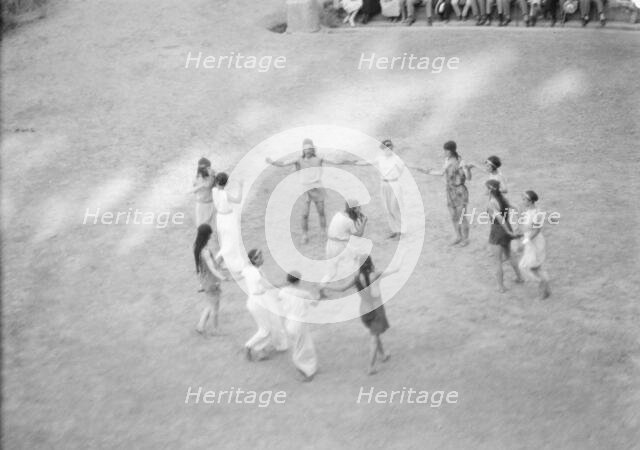 Kanellos dance group at ancient sites in Greece, 1929 Creator: Arnold Genthe.