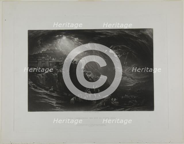 Joshua Commanding the Sun to Stand Still, from Illustrations of the Bible, 1835. Creator: John Martin.