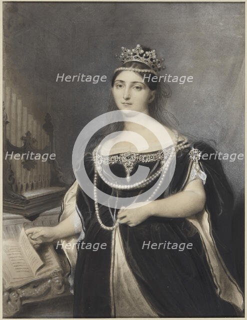 The opera singer Giuditta Pasta (1798-1865), as Anna Bolena in the opera by Gaetano Donizetti, 1832. Creator: Henriquel-Dupont, Louis Pierre (1797-1892).