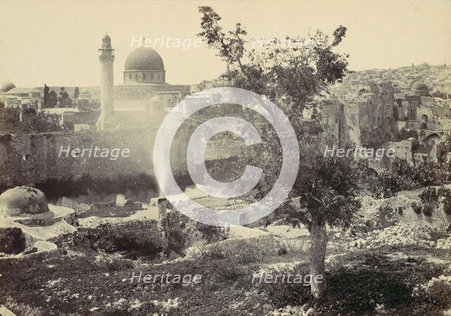 The Mosque of Omar, Jerusalem, 1857. Creator: Francis Frith.