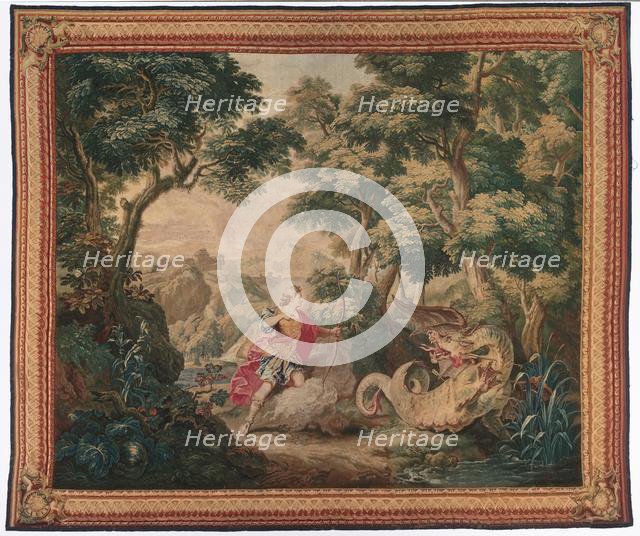 Apollo and the Serpent Python (from Set of Ovid's Metamorphoses), 1700-1730. Creator: Gobelins (French).