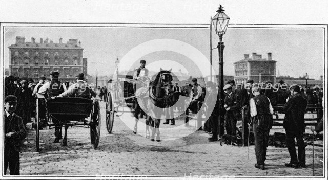 On the stones, Islington Cattle Market, London, c1902 (1903). Artist: Unknown.