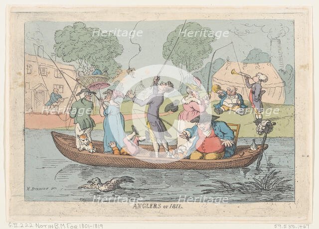 Anglers of 1811, 1811., 1811. Creator: Thomas Rowlandson.