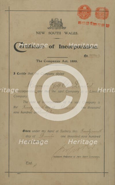 Mosman Golf Club. Creator: Unknown.