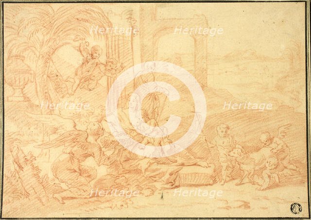 The Holy Family with Saint John the Baptist and Angels, n.d. Creator: Possibly Johannes Glauber (Dutch, 1646-1726) or Jacob Jordaens (Flemish, 1593-1678).