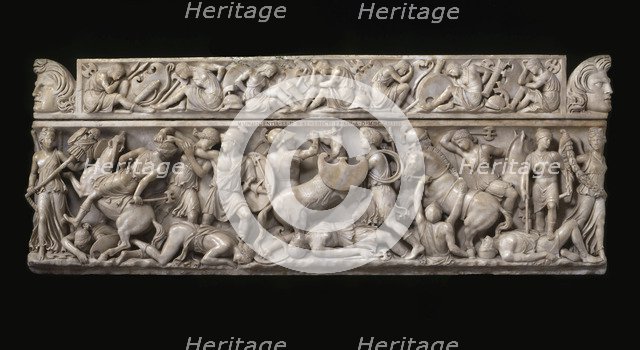 Sarcophagus with battle scenes between the Greeks and the Amazons, 2nd cen. AD.