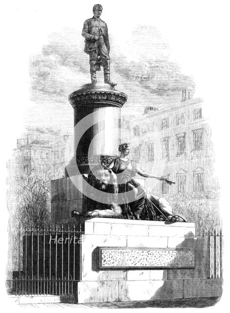 Monument of Field Marshal Lord Clyde, by Baron Marochetti, in Waterloo-Place, 1868. Creator: Unknown.