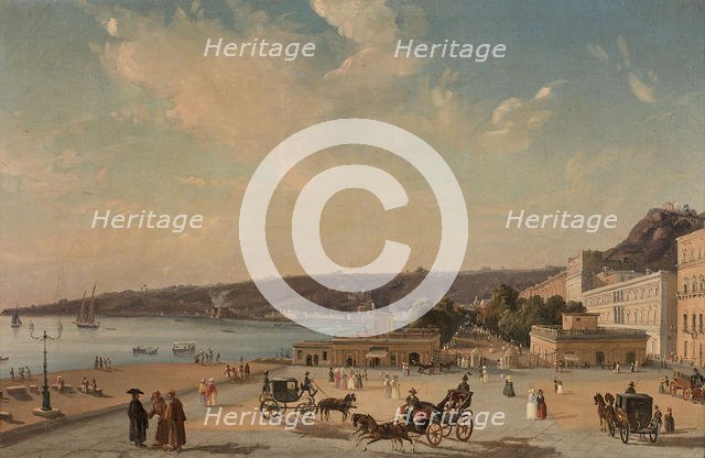 View of the gardens of Villa Reale, Naples. Creator: Carelli, Consalvo (Gonsalvo) (1818-1900).