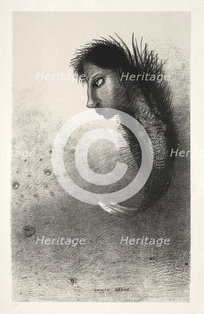 The Temptation of Saint Anthony (First Series): Then There Appears a Singular Being..., 1888. Creator: Odilon Redon (French, 1840-1916); Becquet (French); Edmond Deman.