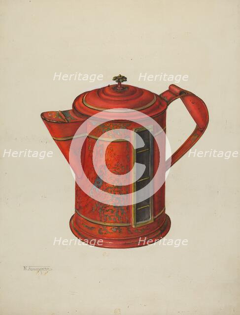 Toleware Coffee Pot, 1935/1942. Creator: Nicholas Acampora.