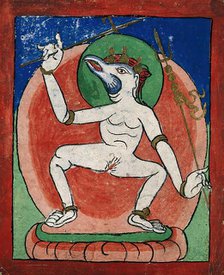 Tibetan fortune telling card. Creator: Unknown.