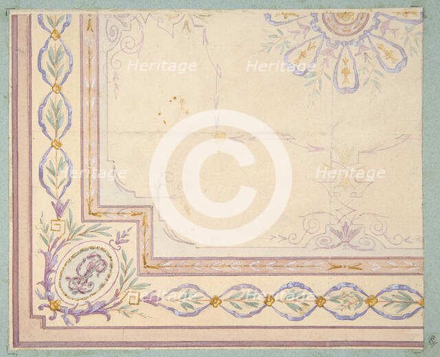 Design for a ceiling, second half 19th century. Creators: Jules-Edmond-Charles Lachaise, Eugène-Pierre Gourdet.