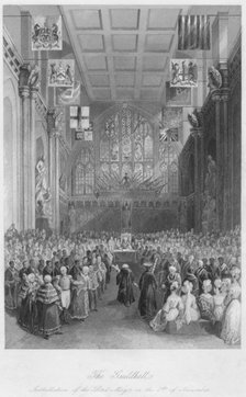 'The Guildhall. Installation of the Lord Mayor on the 8th of November', c1841. Artist: Henry Melville.