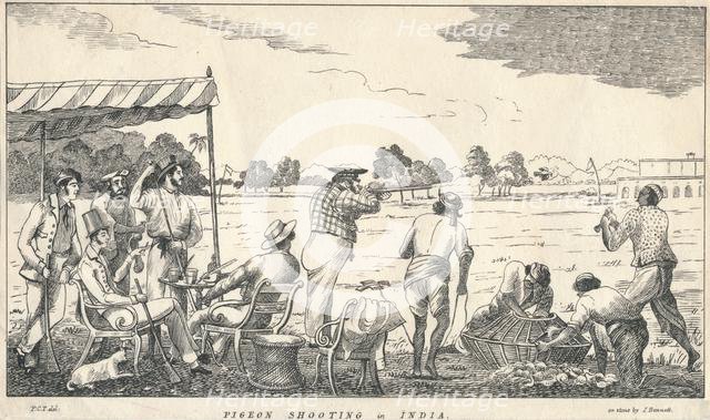 'Pigeon Shooting in India', 19th century. Creator: J Bennett.