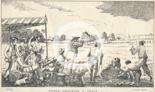 'Pigeon Shooting in India', 19th century. Creator: J Bennett.
