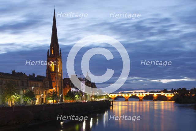 St Matthew's Church and Old Bridge, Perth, Perth and Kinross, Scotland, 2010.