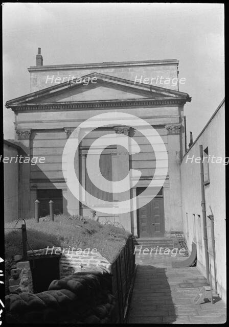 Chapel at Hull Trinity House and statue outside east front, Kingston upon Hull, 1941. Creator: George Bernard Wood.