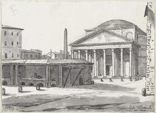 The Pantheon Seen from the Piazza, 1775/80. Creator: Jacques-Louis David.
