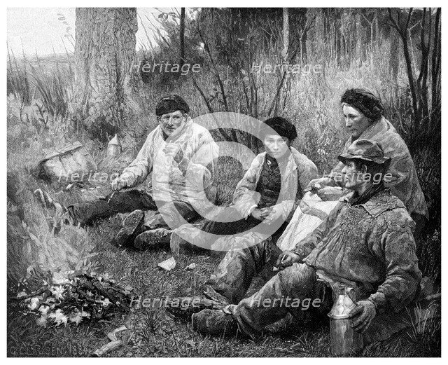 Labourers after dinner, 1895.Artist: JM Johnstone