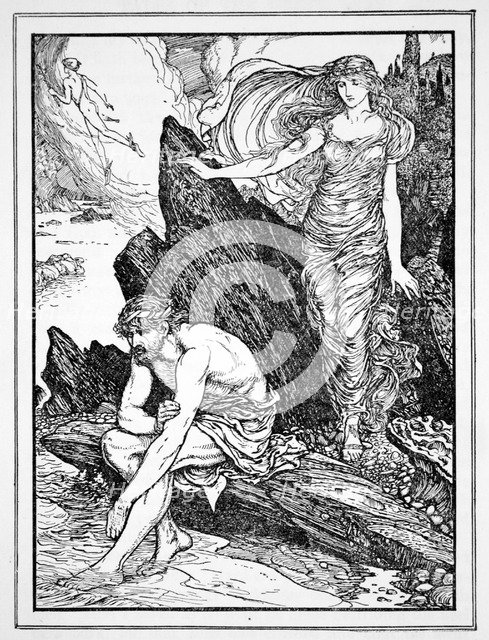 'Calypso Takes Pity on Ulysses', 1926.  Artist: Henry Justice Ford