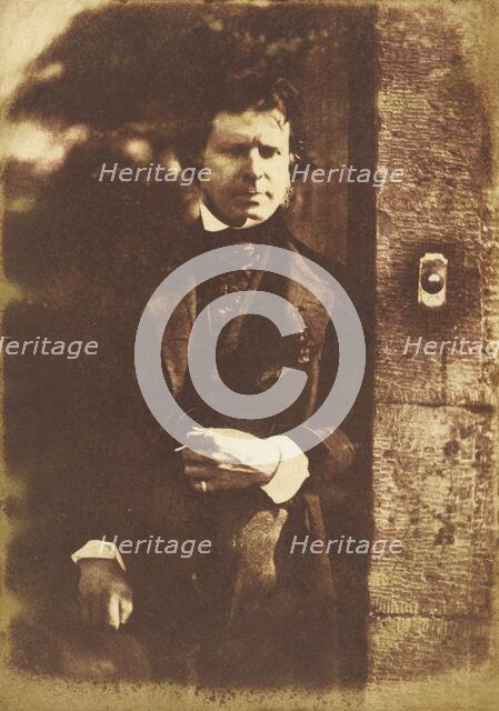 David Octavius Hill at the gate of Rock House, Edinburgh, 1843-1847. Creators: David Octavius Hill, Robert Adamson.