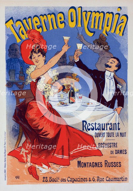 Affiche pour la "Taverne Olympia"., c1900. Creator: Jules Cheret.