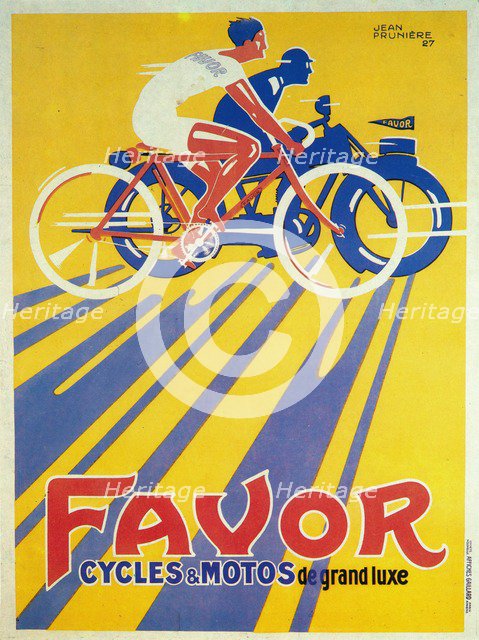 Advertisement for Favor bicycles and motorcycles, 1927. Artist: Jean Pruniere.