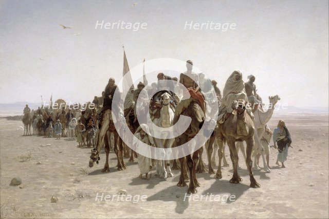 Pilgrims going to Mecca, 1861. Artist: Belly, Léon (1827-1877)