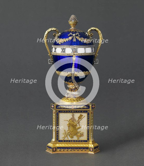 Blue Serpent Clock Egg, 1895. Artist: Pershin, Michail, (Fabergé manufacture) (19th century)