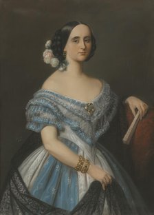Julie (Julia Mathilda) Berwald, nee Åkerhielm af Margrethelund (1822-1877), opera singer..., 1860. Creator: Maria Rohl.
