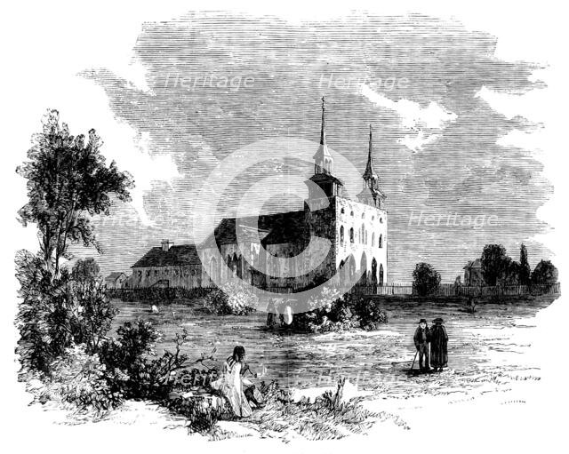The Canadian Red River Exploring Expedition - St. Boniface Cathedral, Red River, 1858. Creator: Unknown.