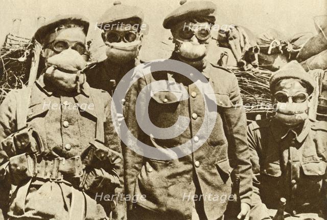 Early gas masks, First World War, 1915, (1935). Creator: Unknown.