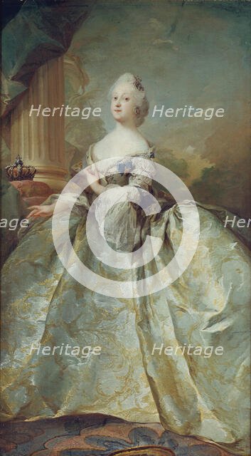 Portrait of Louise of Great Britain (1724-1751), Queen of Denmark, 1751. Creator: Pilo, Carl Gustaf (1711-1793).