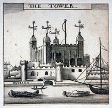 View of the Tower of London with boats on the River Thames, c1750. Artist: Anon