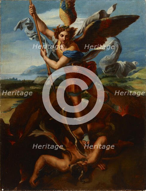 Saint Michael the Archangel Vanquishing Satan, 1830. Creator: Rafal Hadziewicz.