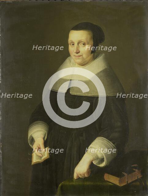 Portrait of a Woman, possibly Elsje van Houweningen, Wife of Willem van Velden, 1656. Creator: Anon.