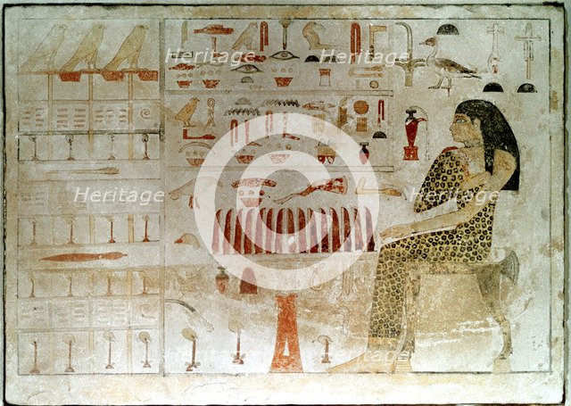 Ancient Egyptian stele with hieroglyphics, 27th-25th century BC. Artist: Unknown