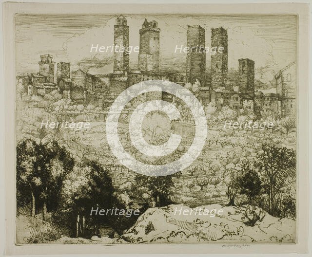 The City of Towers, 1909. Creator: Donald Shaw MacLaughlan.