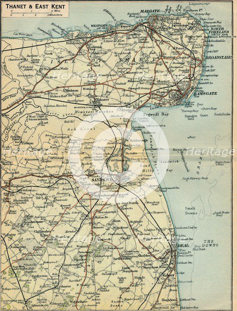 'Thanet & East Kent', c20th Century. Artist: John Bartholomew.