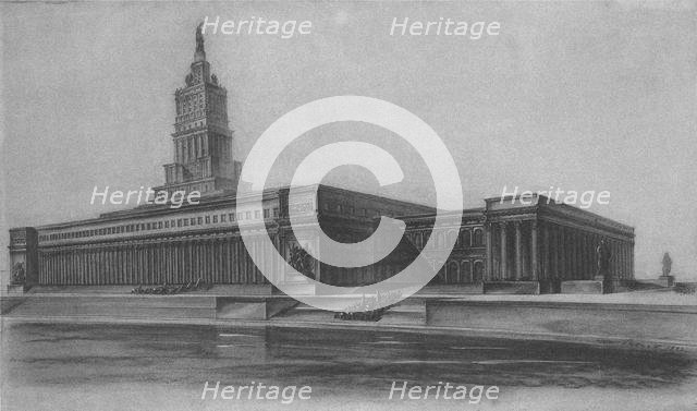 Project to the architectural contest for the Palace of the Soviets. Artist: Shchusev, Alexey Viktorovich (1894-1949)
