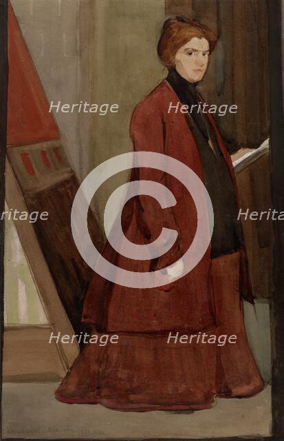 Self-Portrait During Pregnancy, 1901. Creator: Elena Luksch-Makowsky.