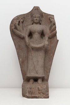 Goddess Durga Slaying the Buffalo Demon (Mahishasuramardini), Angkor period, 10th century. Creator: Unknown.