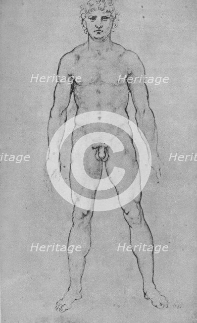 'A Nude Man seen from the Front', c1480 (1945). Artist: Leonardo da Vinci.