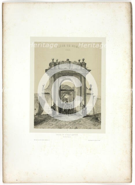 Entering the Villa Santucci, from Souvenirs d’Italie: Expédition de Rome, 1850. Creator: Auguste Raffet.