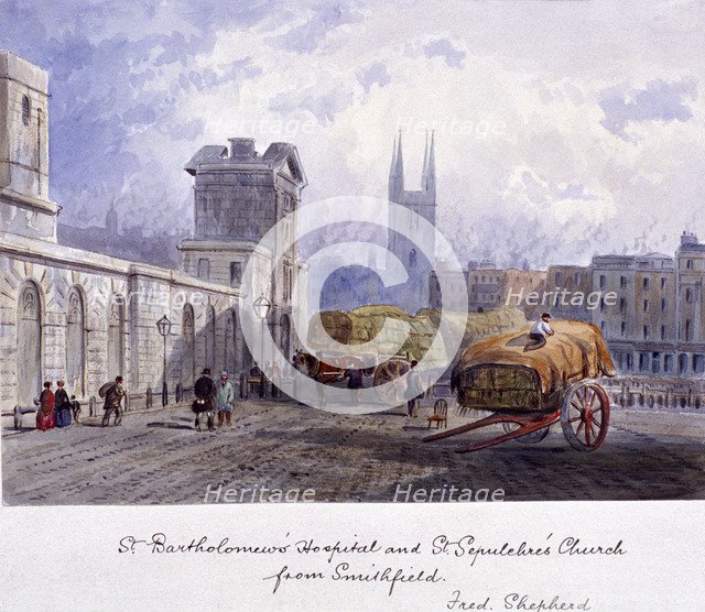 West Smithfield, London, c1840. Artist: Shelley
