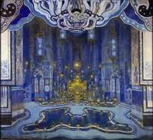 Design for the Decor of 'La Salle du Trone' in 'Le Rossignol', 1914. Artist: Alexandre Benois.