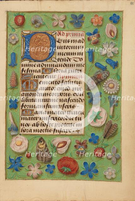 Decorated Initial D; Crohin-La Fontaine Hours, (about 1480-1485?). Creator: Unknown.