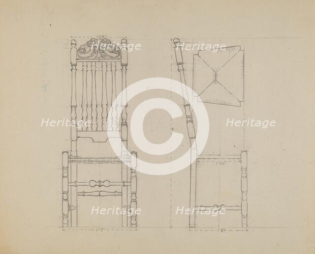 Chair, 1935/1942. Creator: Bernard Gussow.